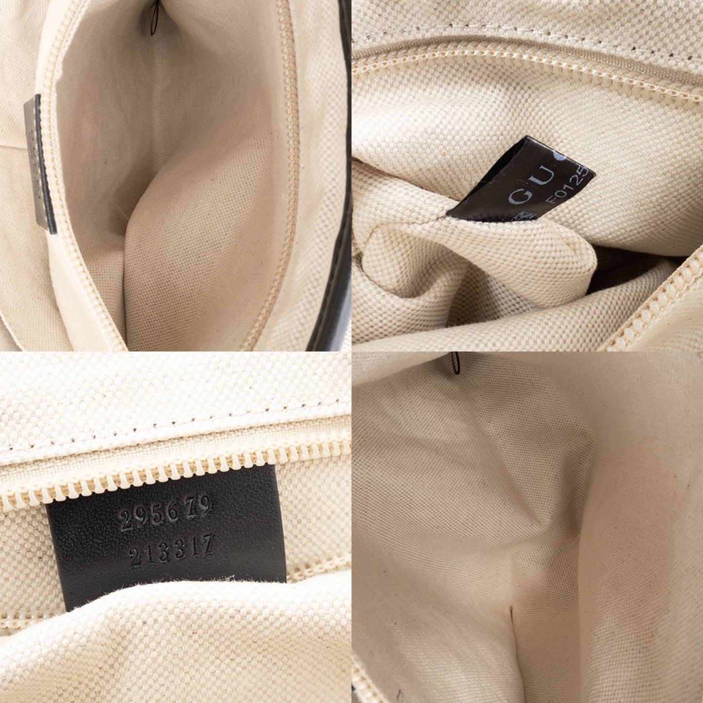 Gucci Beige Black Pvc Leather Shoulder Bag ( )