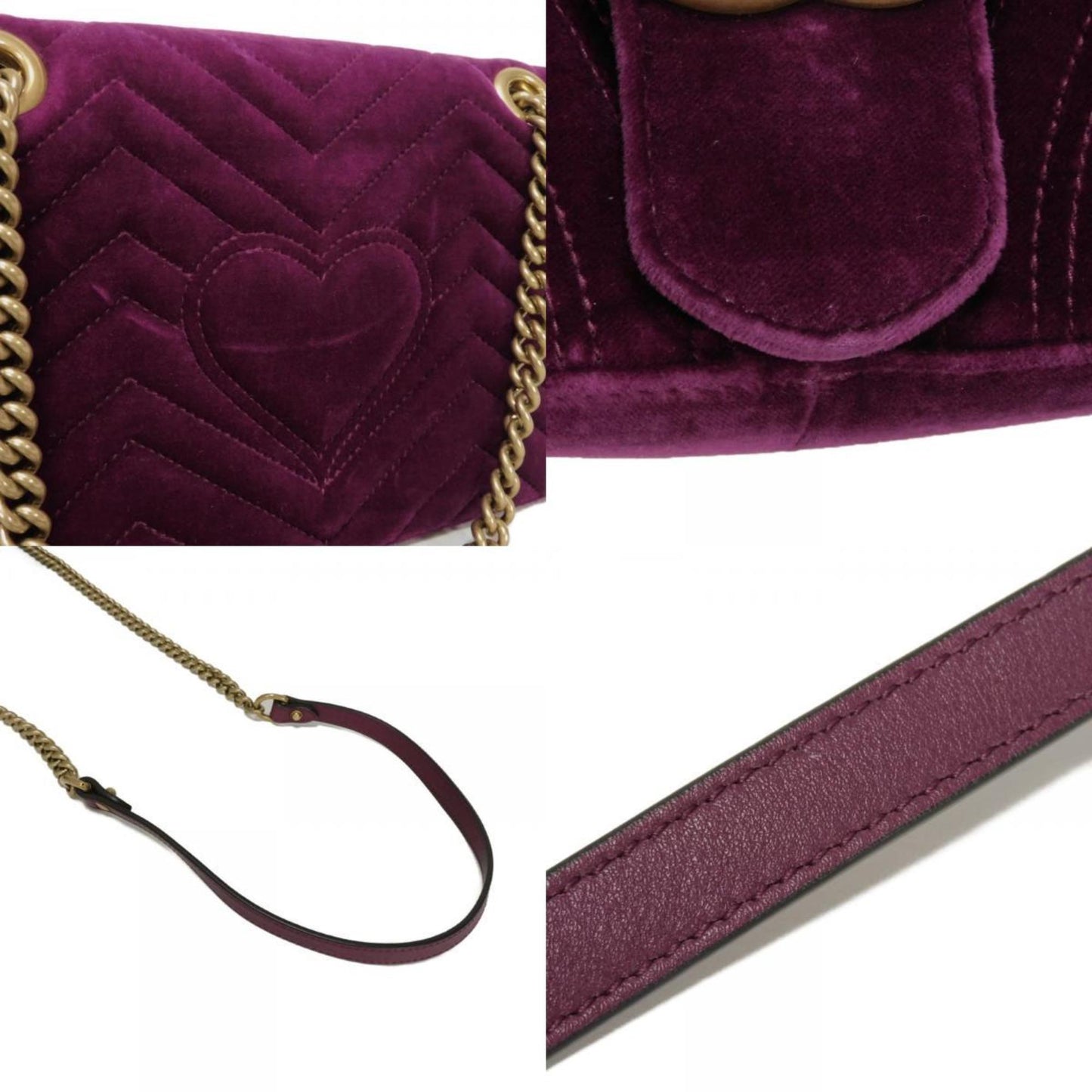 Gucci Purple Velvet Shoulder Bag ( )