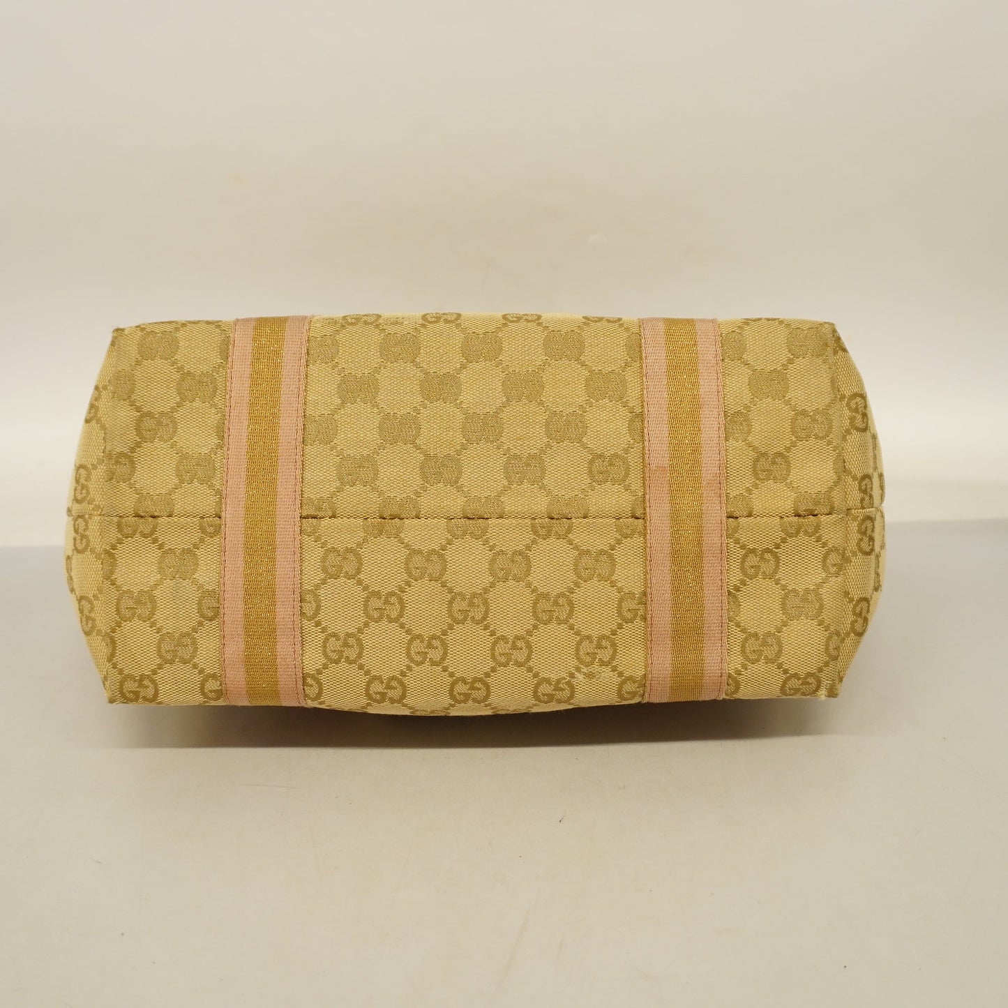 GUCCI Auth  Sherry Line Tote Bag 137396 Women's GG Canvas,Leather Beige,Gold