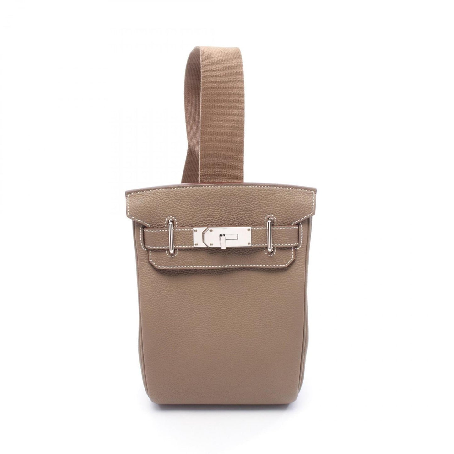 Hermes Brown Etoupe Gray Togo Leather Leather Fanny Pack ( )