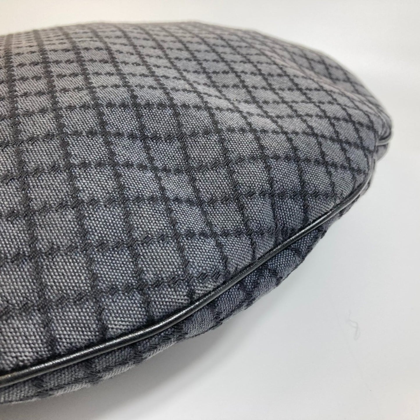 Gucci Diamante Black Gray Canvas Shoulder Bag ( )