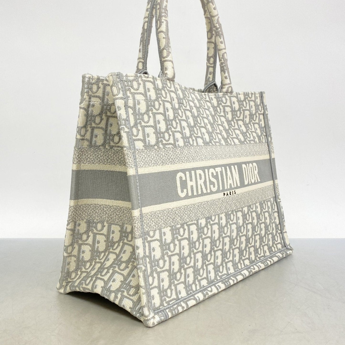 Christian Dior Gray White Canvas Tote Bag ()