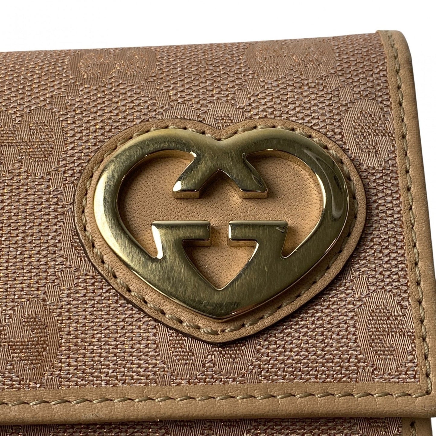 Gucci Pink Gg Canvas Leather Long Wallet (Bi-Fold) ( )