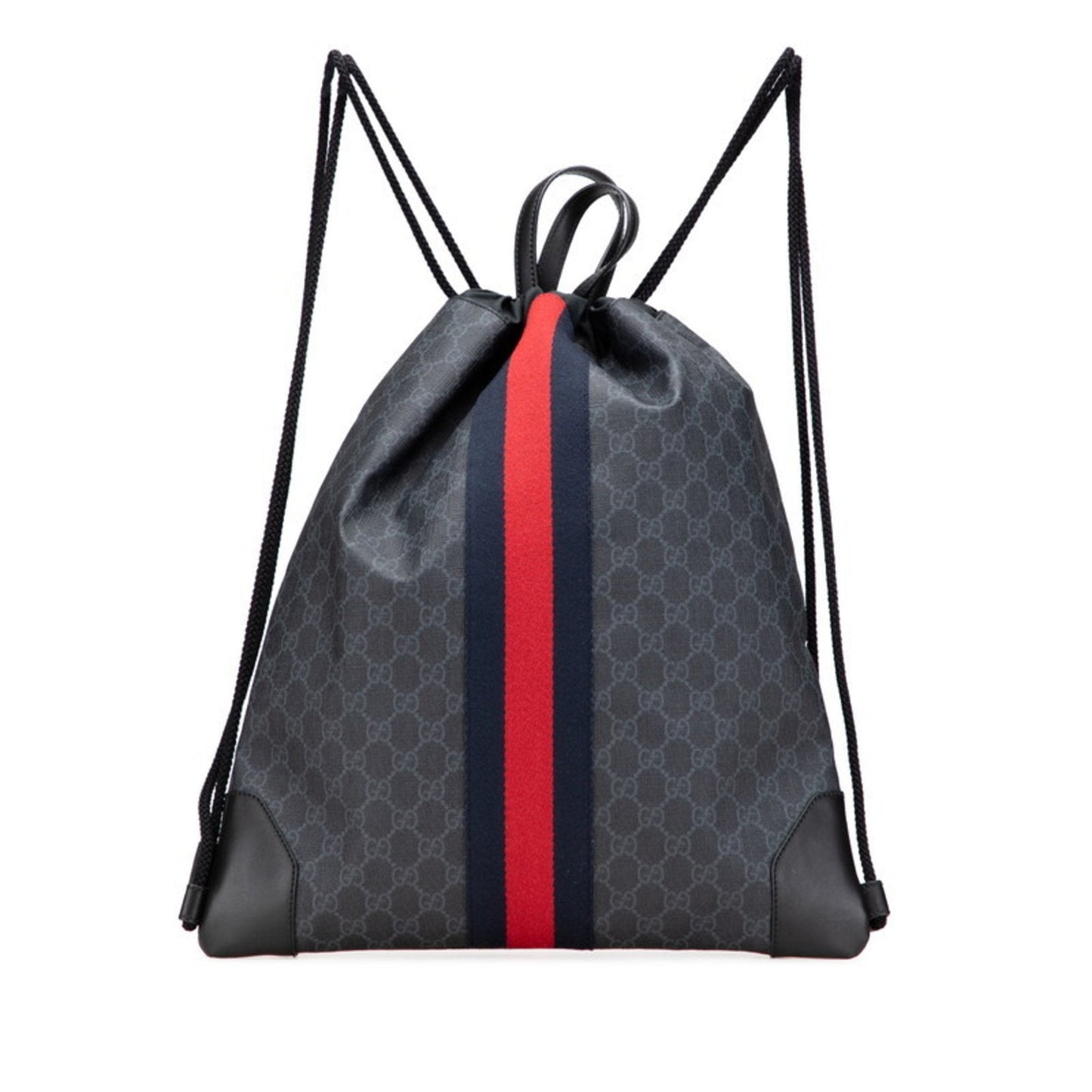 Gucci Black Gray Pvc Leather Backpack ( )