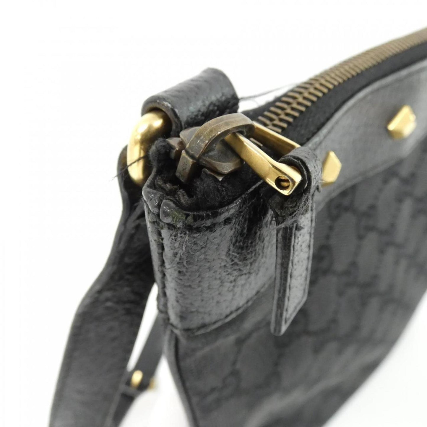 Gucci Black Gg Canvas Shoulder Bag ( )