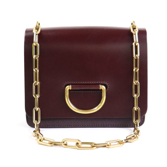 Burberry Bordeaux Leather Shoulder Bag ( )
