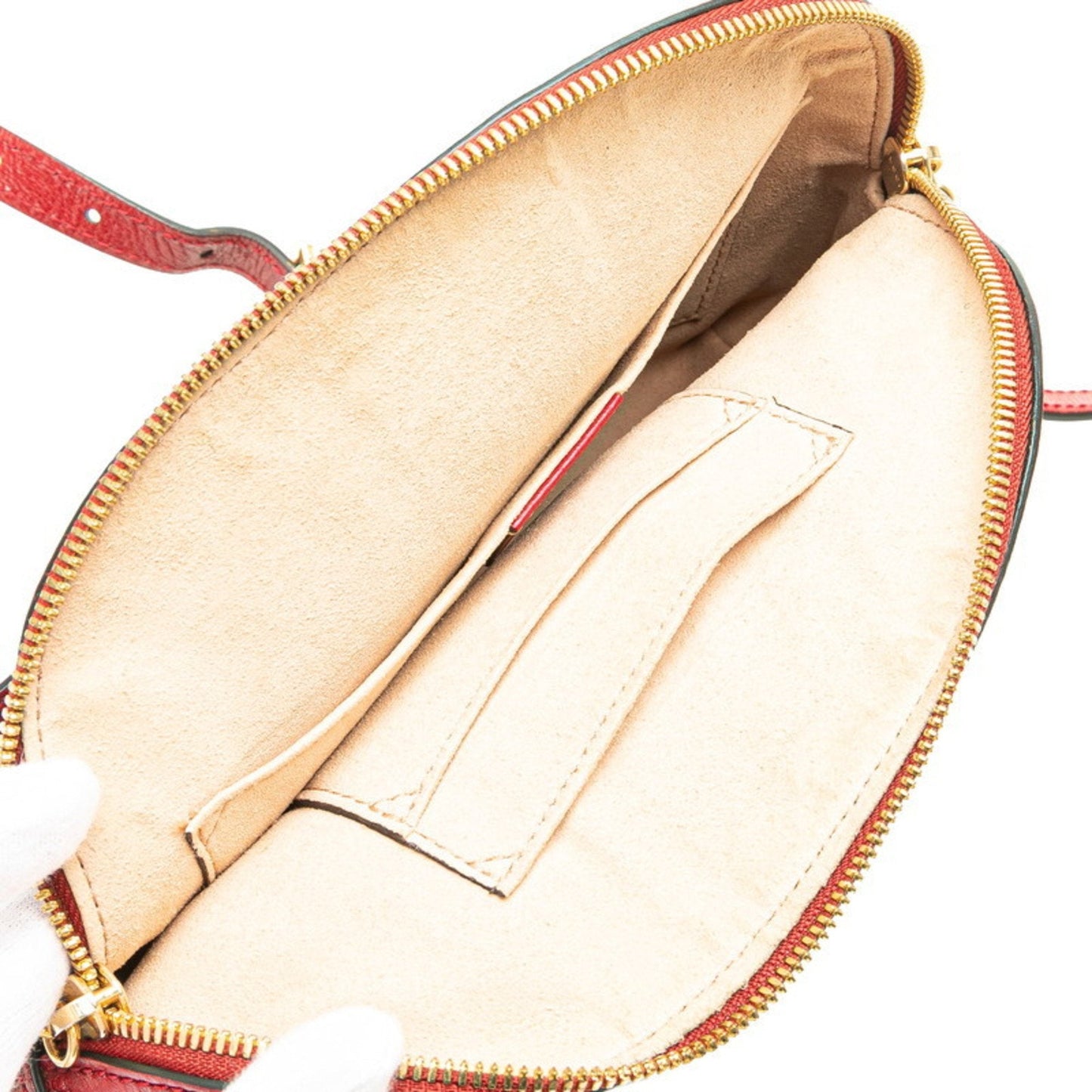 Gucci Blue Red Color Suede Leather Shoulder Bag ( )