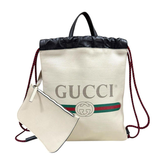 Gucci White Leather Backpack Basket ( )