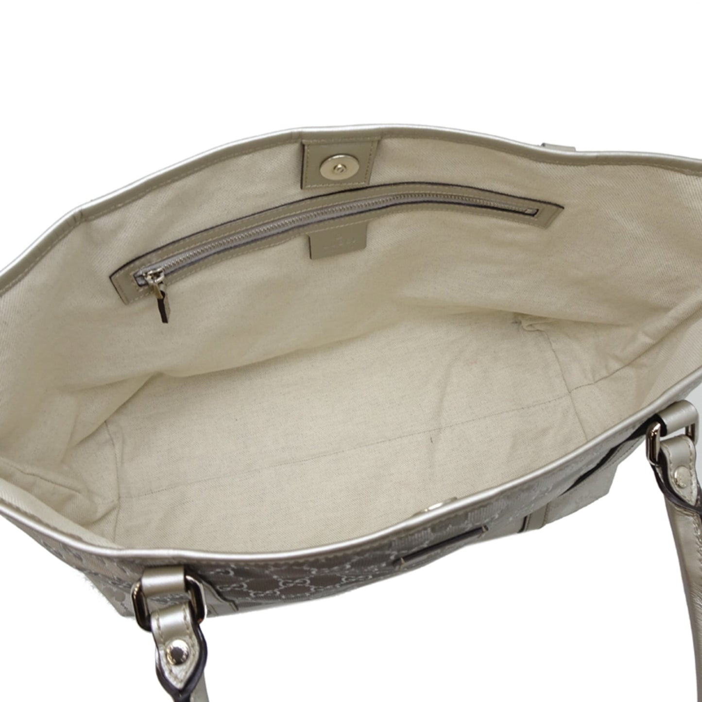 Gucci Silver Pvc Canvas Shoulder Bag Tote Bag ( )