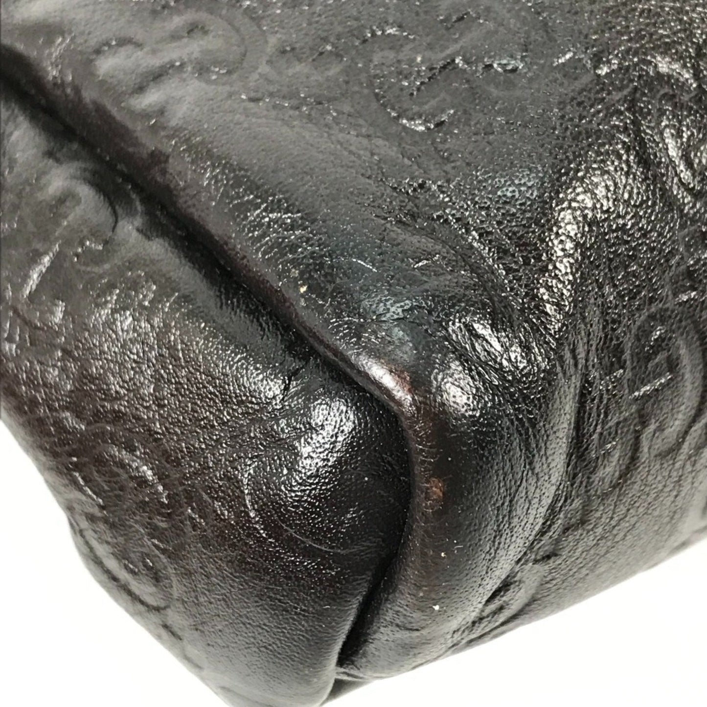 Gucci Dark Brown Leather Pochette Shoulder Bag ( )