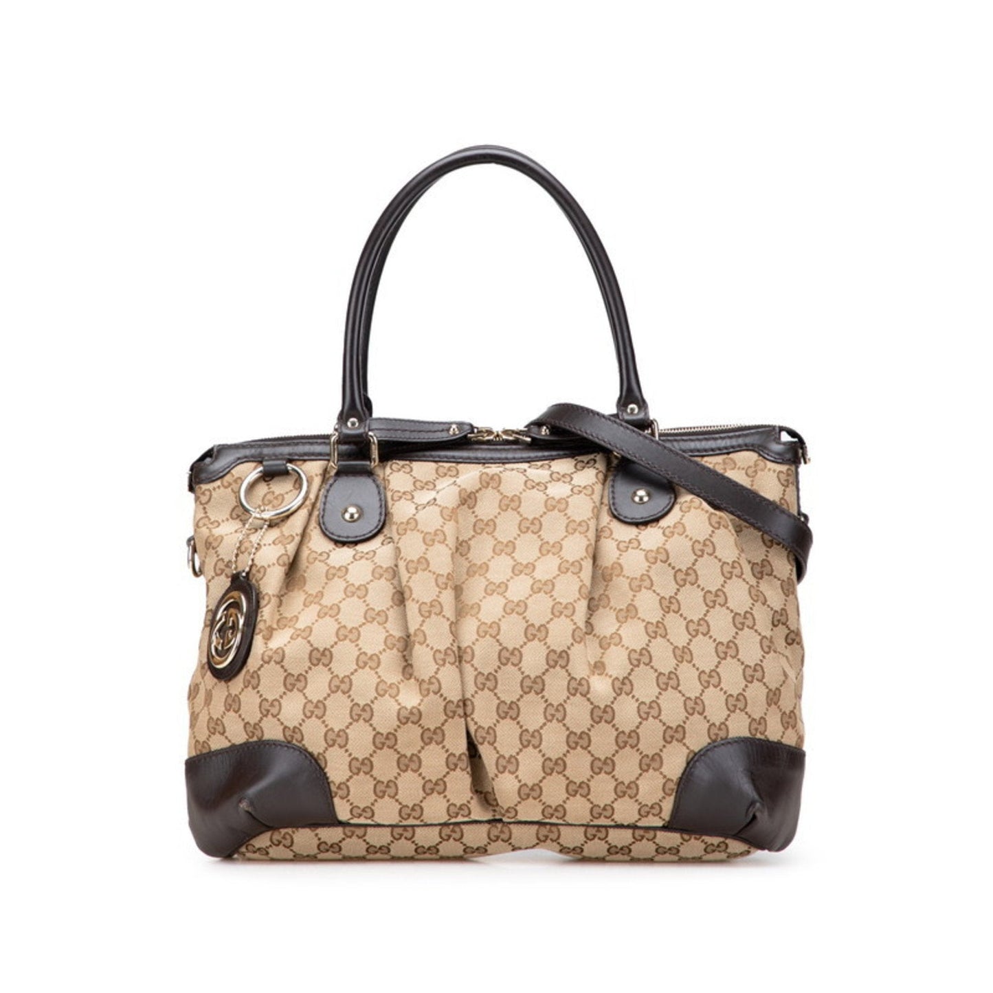 Gucci Gg Canvas Beige Brown Gg Canvas Shoulder Bag Tote Bag ( )