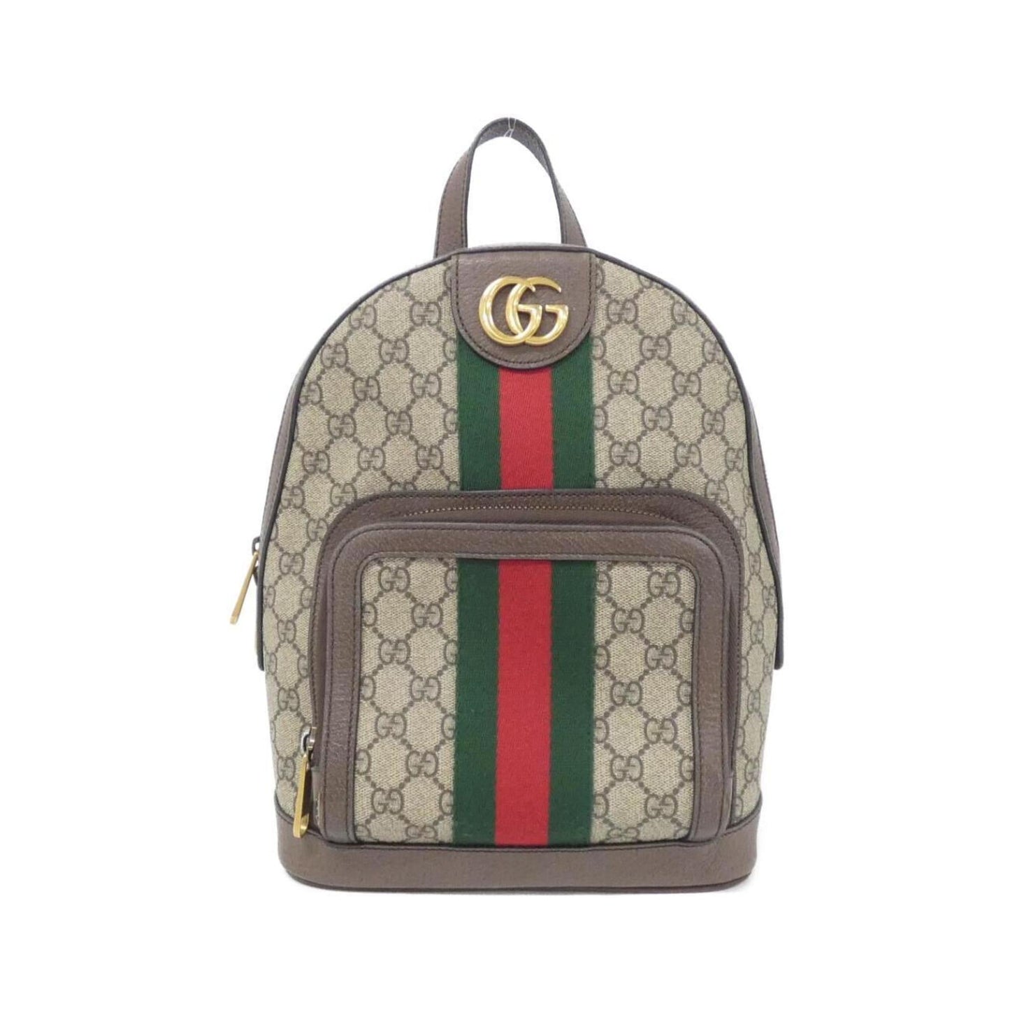 Gucci Beige Brown Gg Supreme Leather Backpack ( )