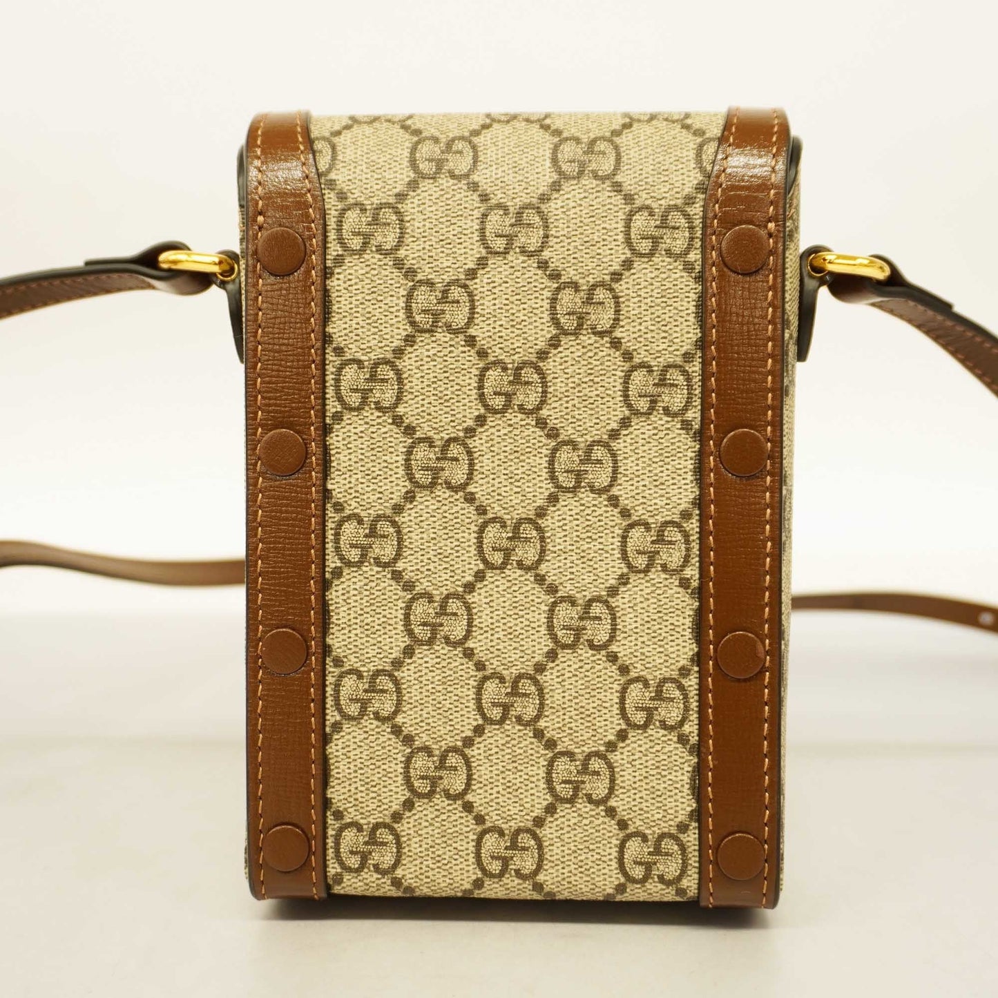GUCCI Auth  Horsebit 625615 Women's GG Supreme Shoulder Bag Beige,Brown