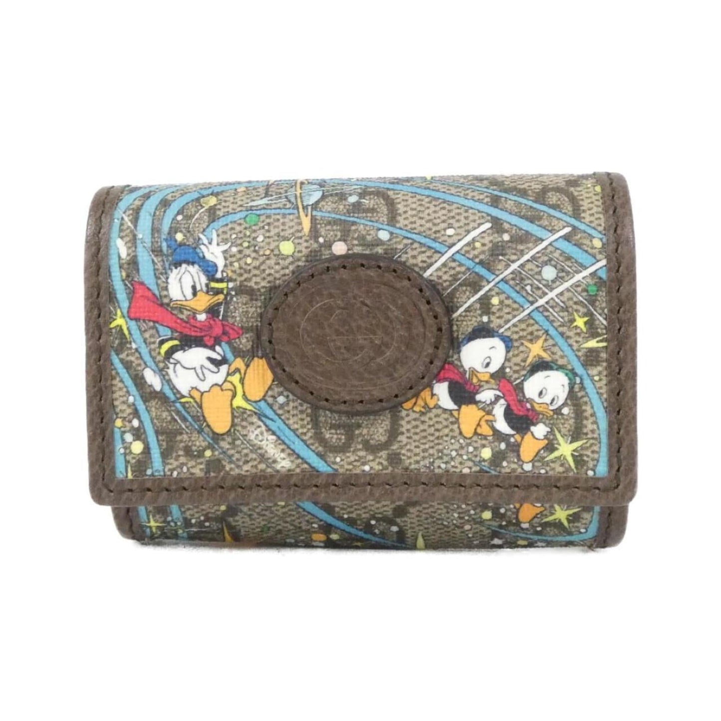 Gucci Brown Gg Supreme Canvas Leather Pouch ( )