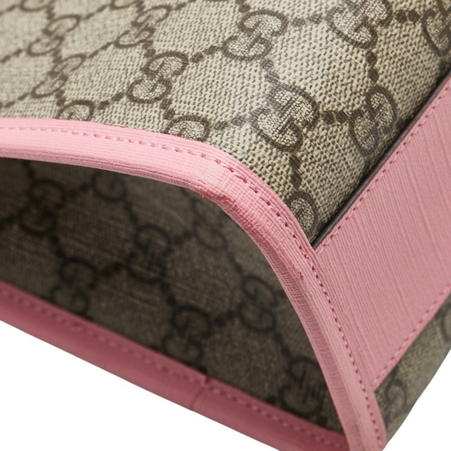 Gucci Beige Multi-Color Pink Pvc Leather Handbag Tote Bag ( )