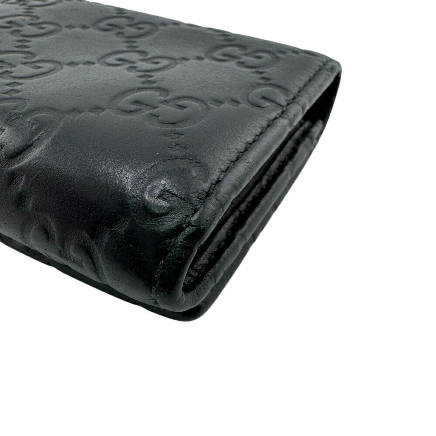 Gucci Black Leather Long Wallet (Bi-Fold) ( )