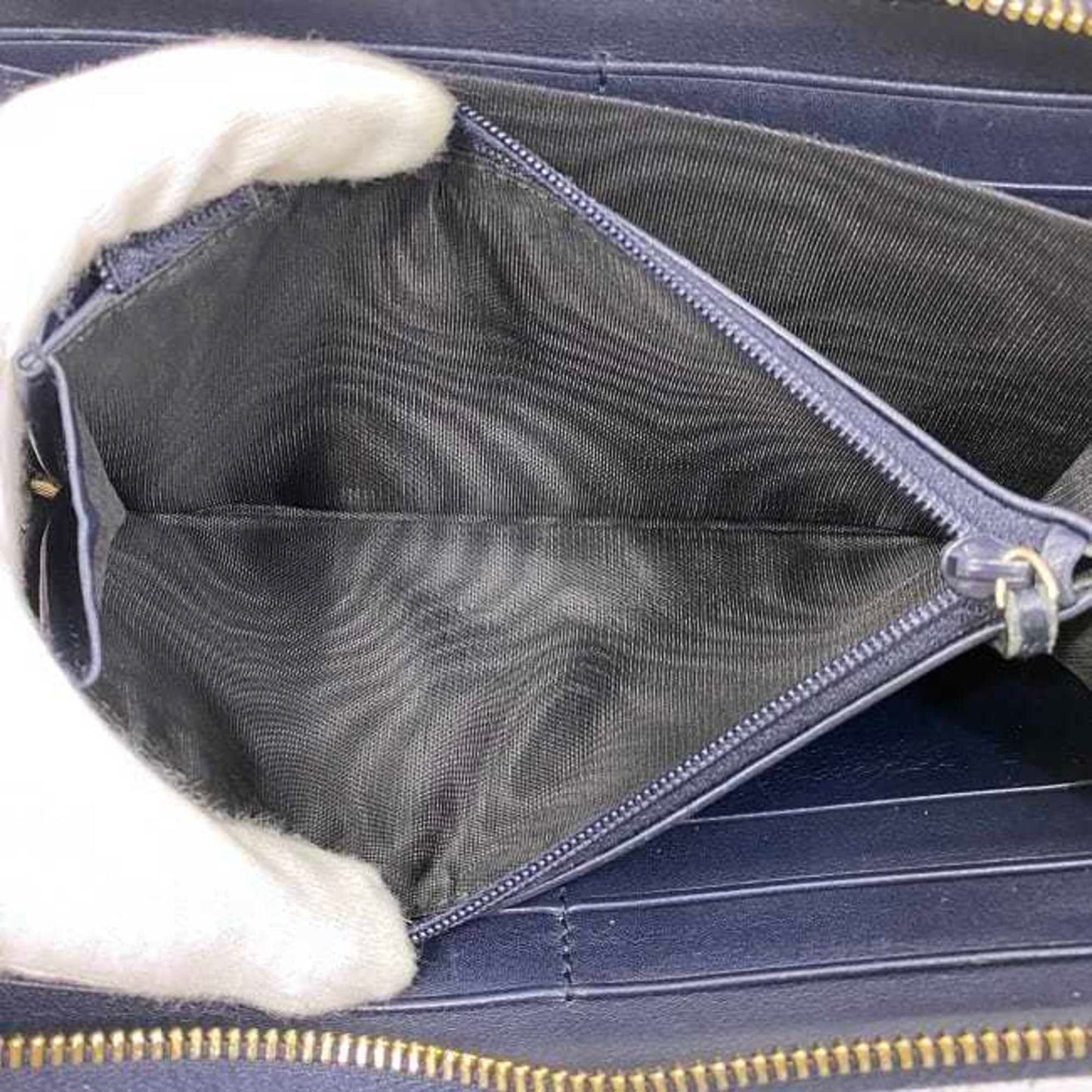 Gucci Navy Leather Long Wallet (Bi-Fold) ( )