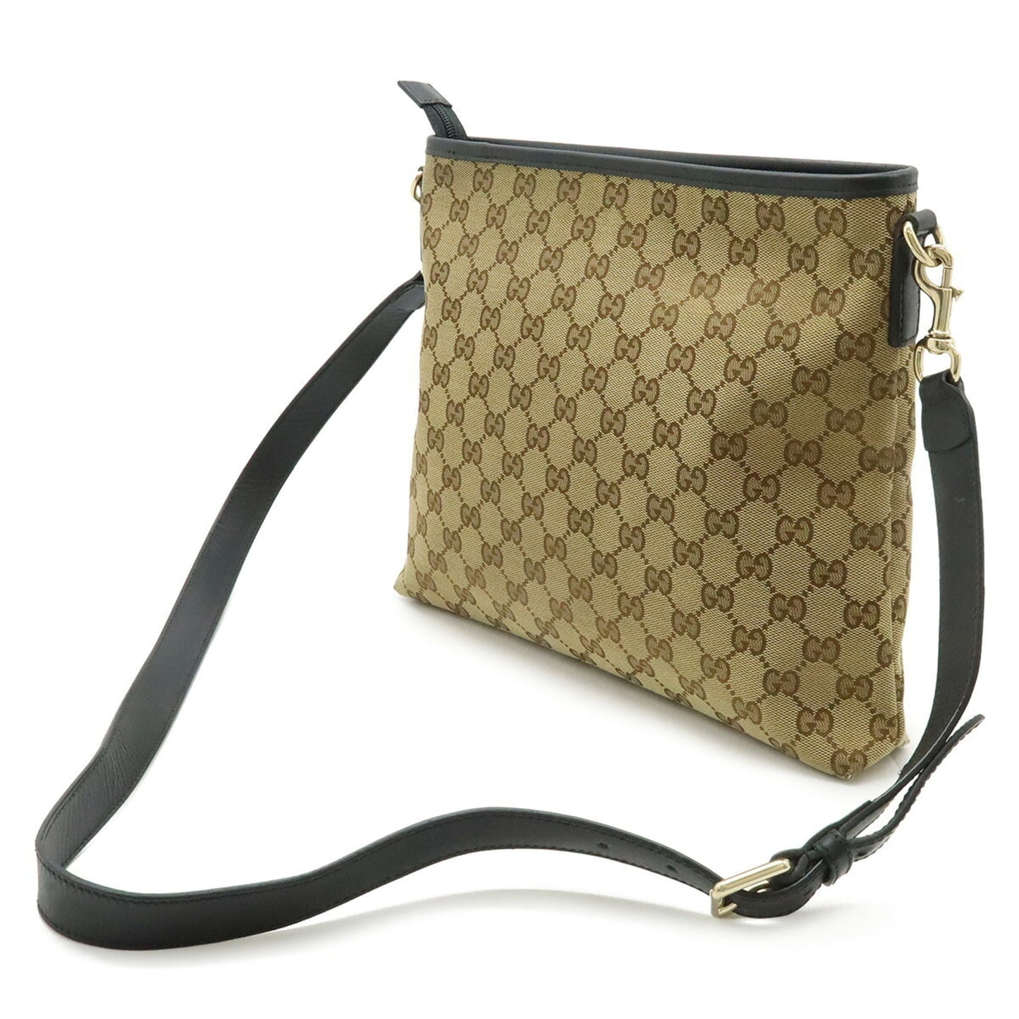 Gucci Gg Canvas Beige Black Green Khaki Red Color Gg Canvas Leather Shoulder Bag ( )