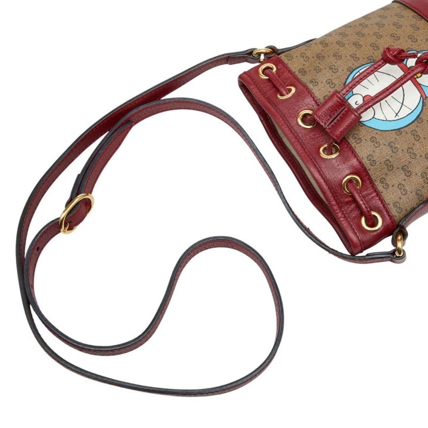 Gucci Beige Red Color Pvc Leather Shoulder Bag ( )