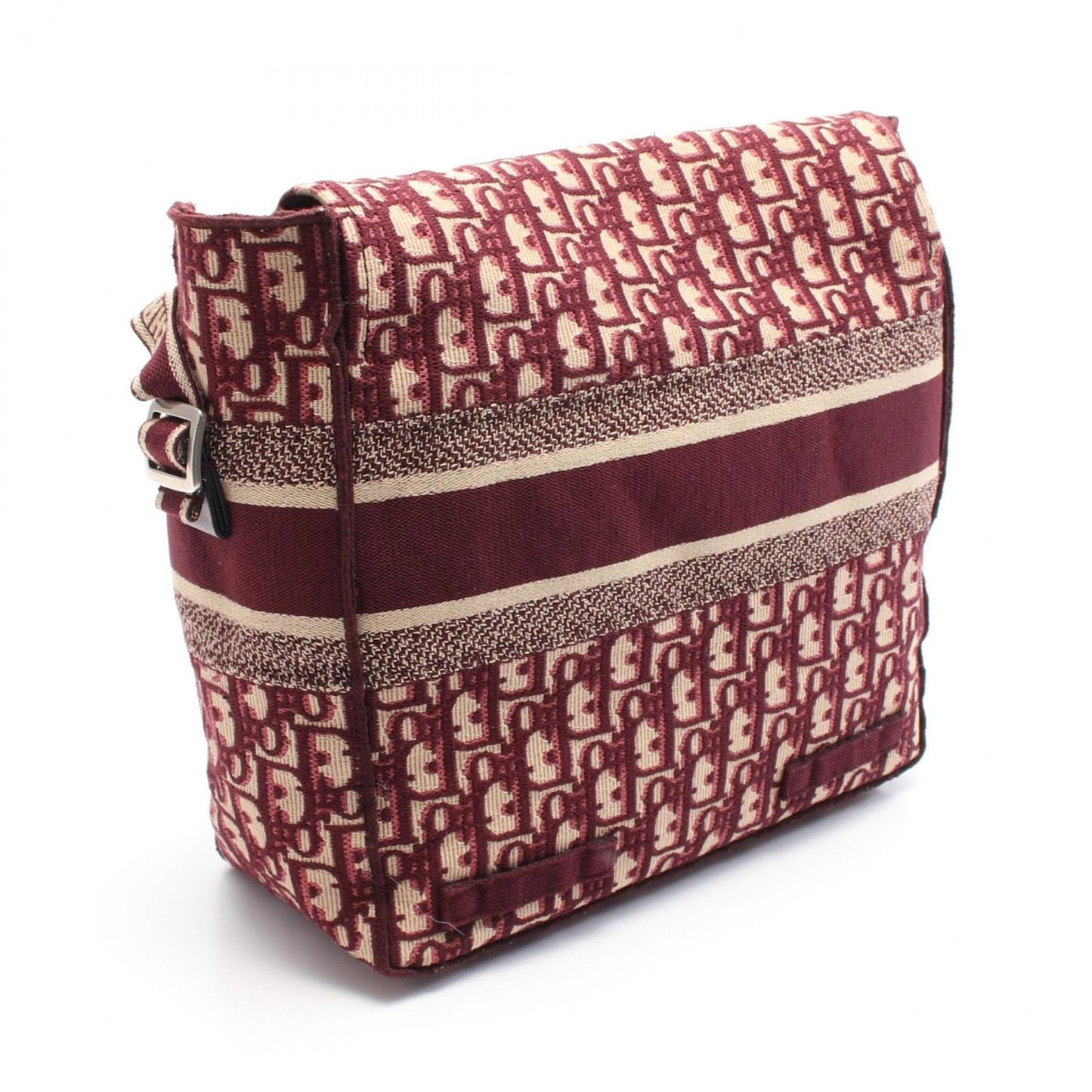 Christian Dior Beige Bordeaux Canvas Shoulder Bag ()