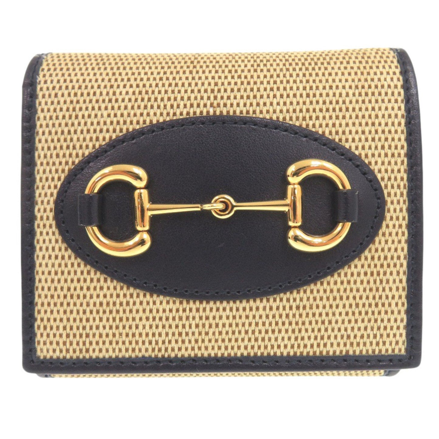 Gucci Beige Navy Canvas Leather Wallet (Bi-Fold) ( )