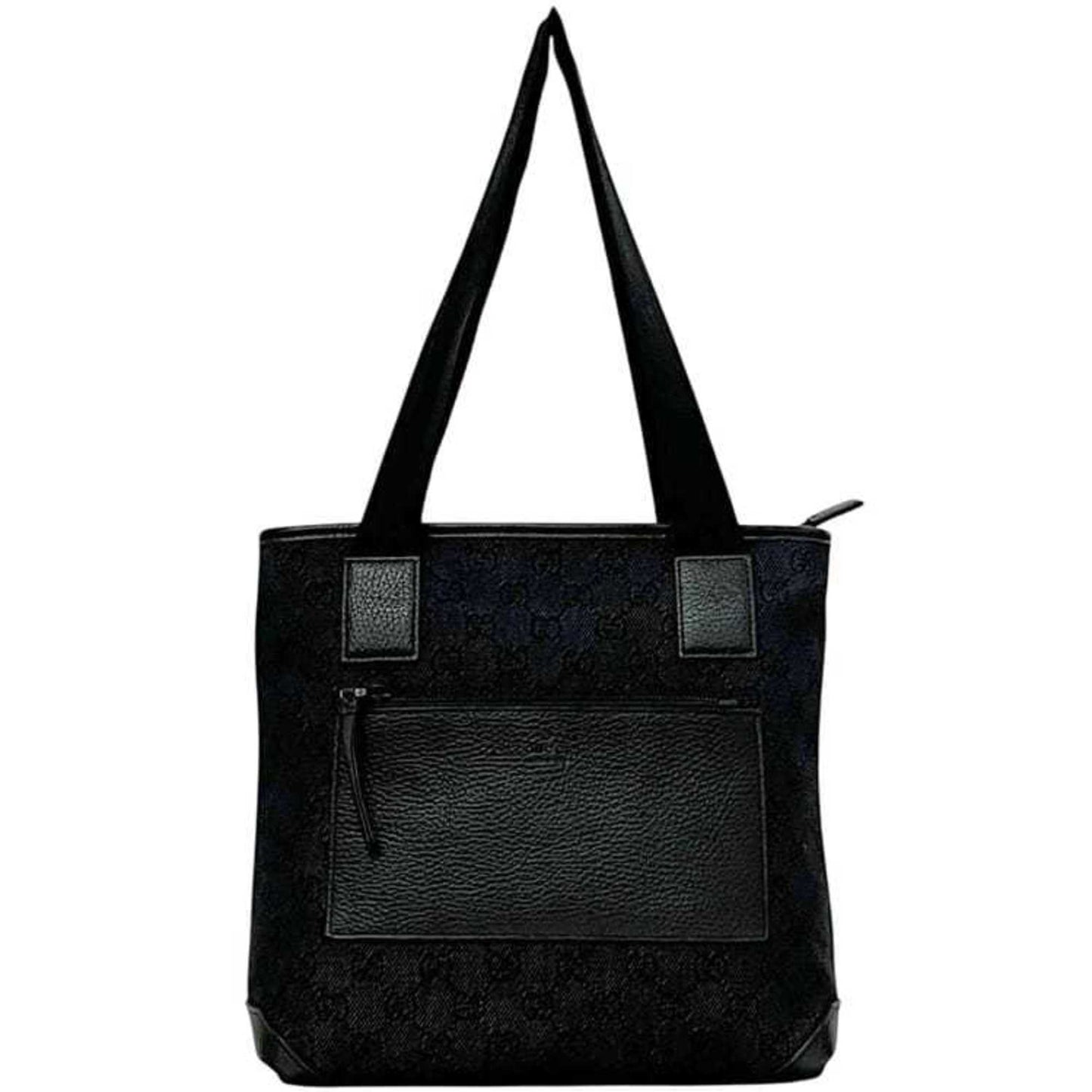 Gucci Gg Canvas Black Gg Canvas Leather Tote Bag ( )