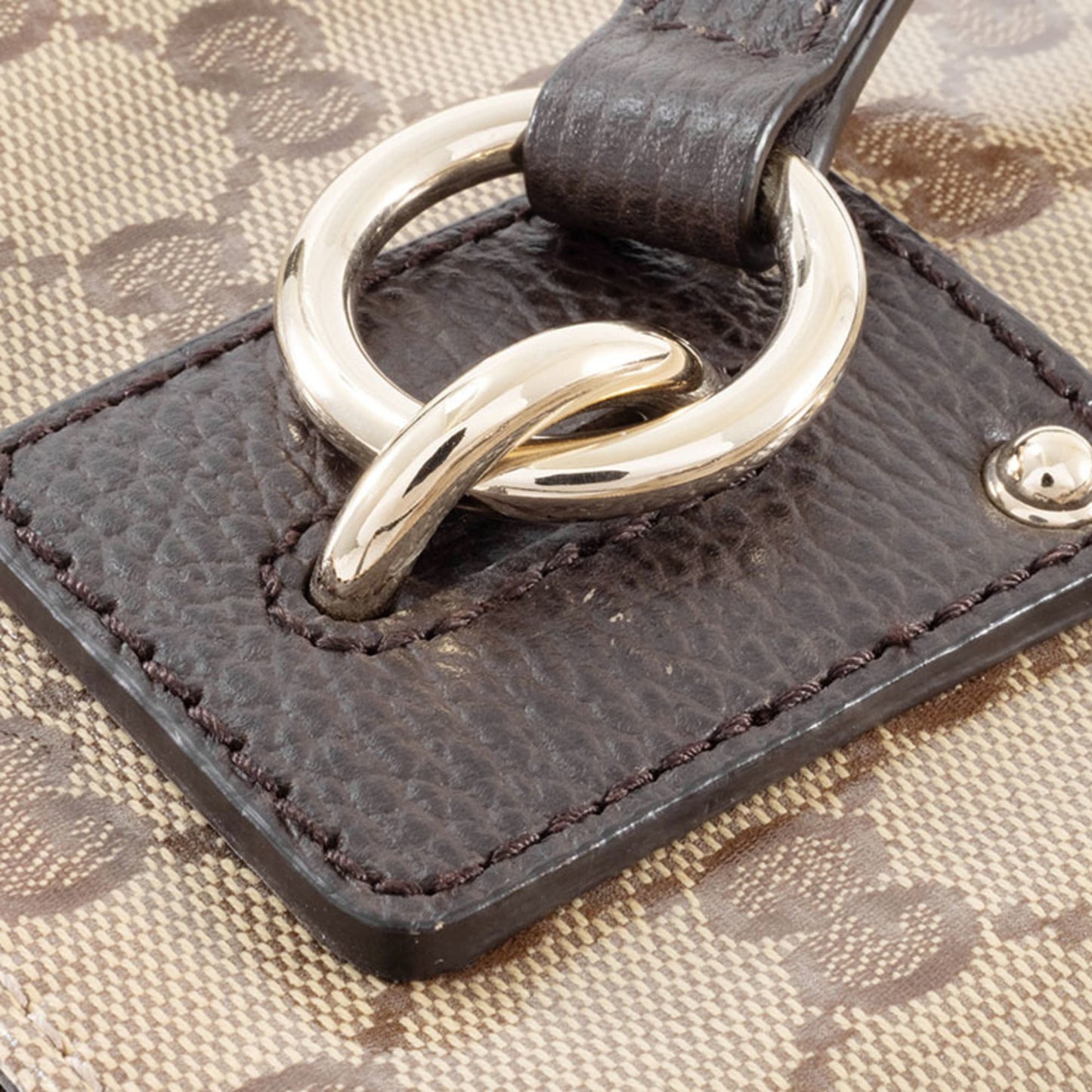 Gucci Beige Brown Pvc Canvas Leather Tote Bag ( )