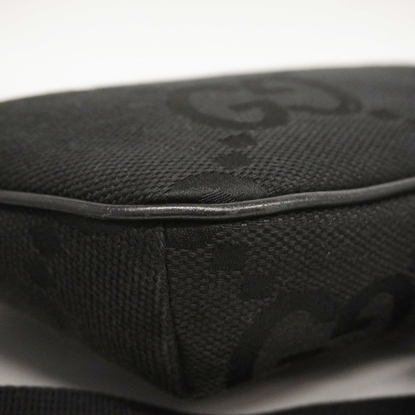 GUCCI Auth  Jumbo GG Jumbo GG 696031 Unisex Canvas Sling Bag Black