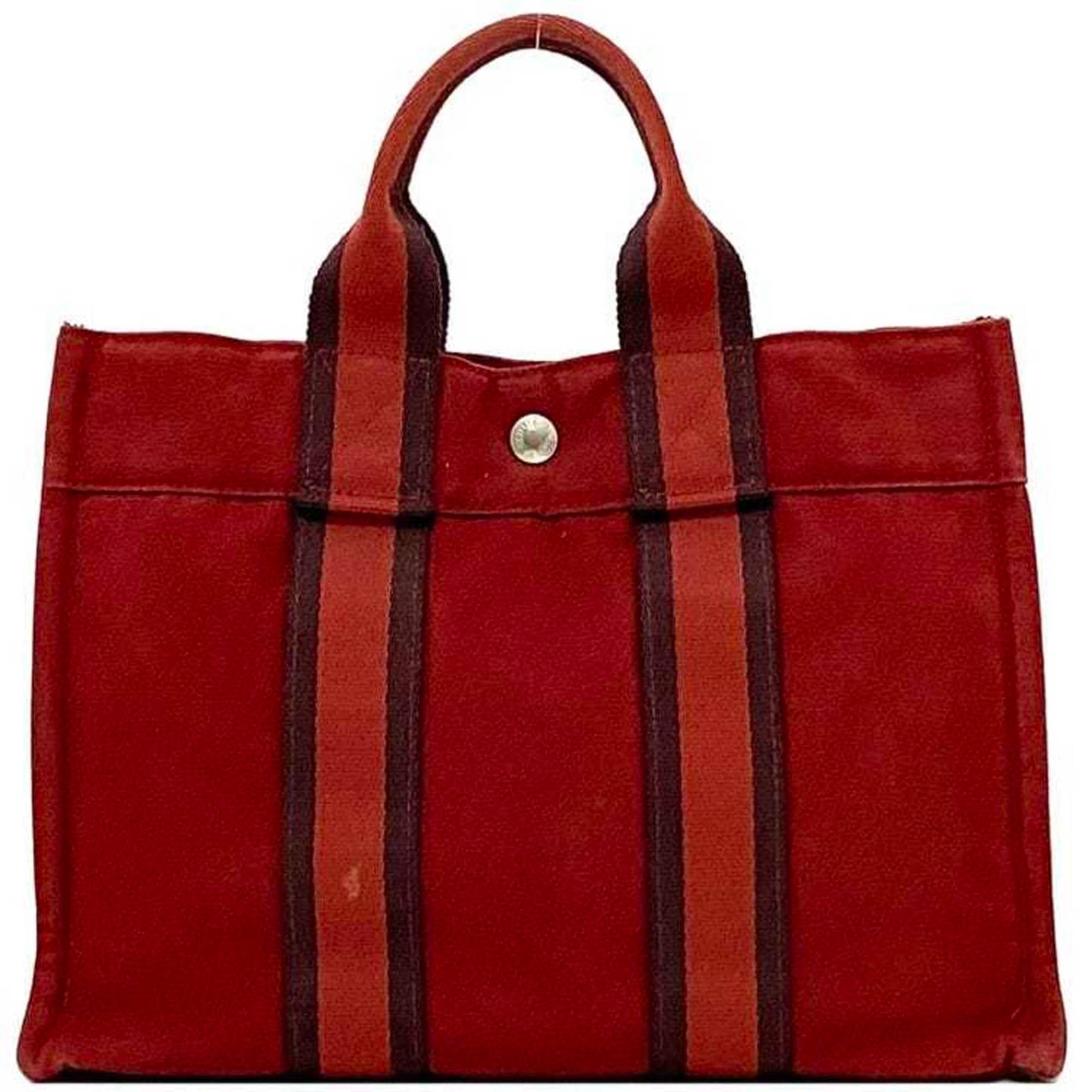 Hermes Red Color Canvas Handbag ( )