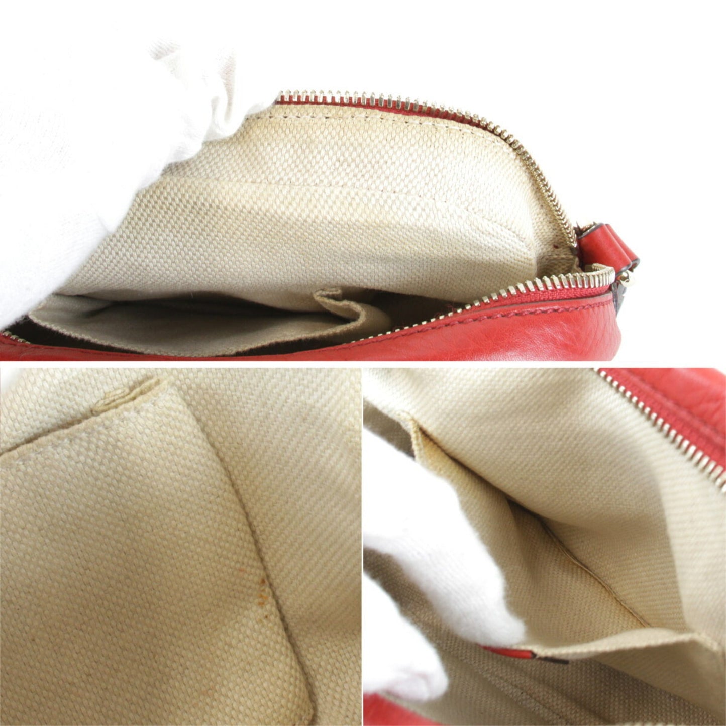 Gucci Red Color Leather Shoulder Bag ( )