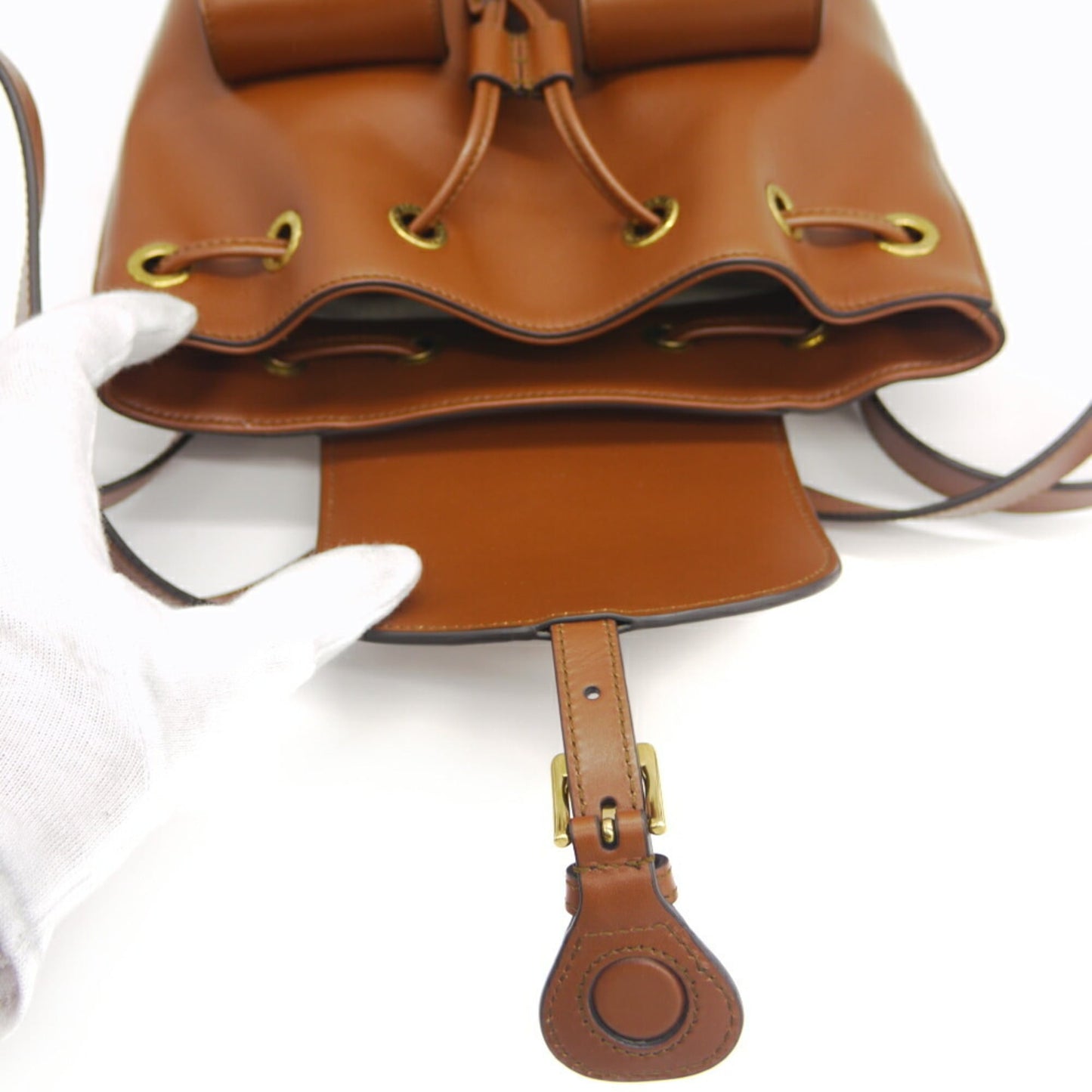 Gucci Brown Leather Backpack ( )