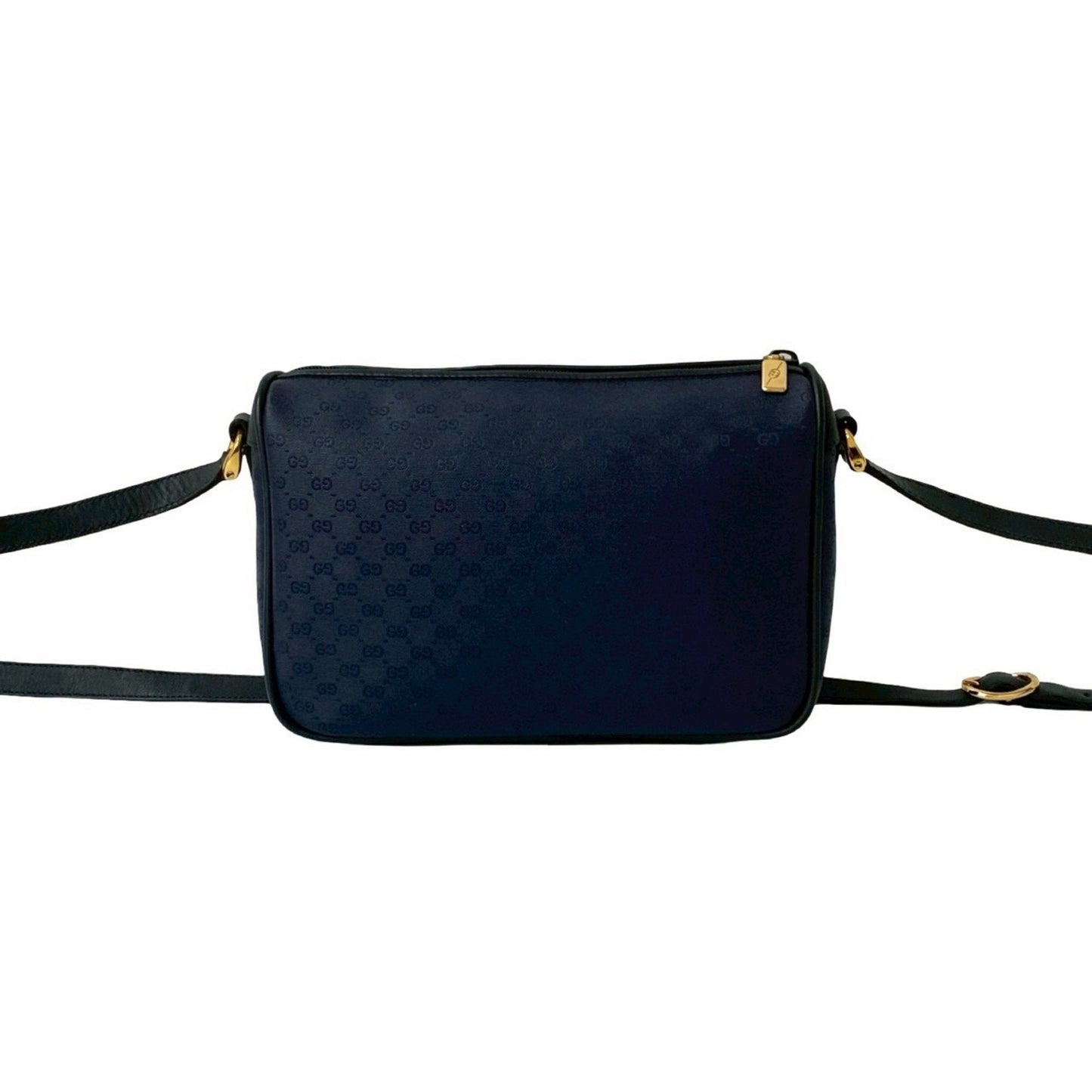 Gucci Black Navy Leather Pvc Pochette Shoulder Bag ( )