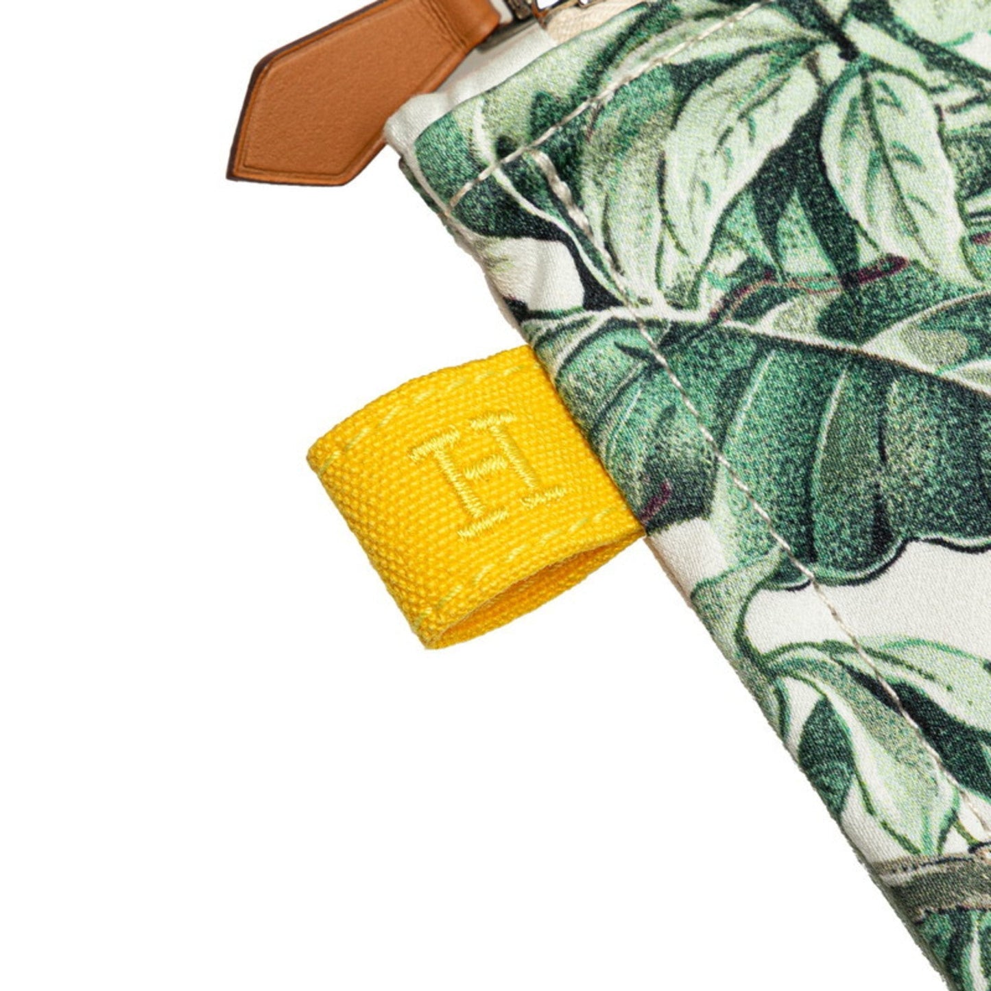 Hermes Green Multi-Color White Canvas Pouch ( )