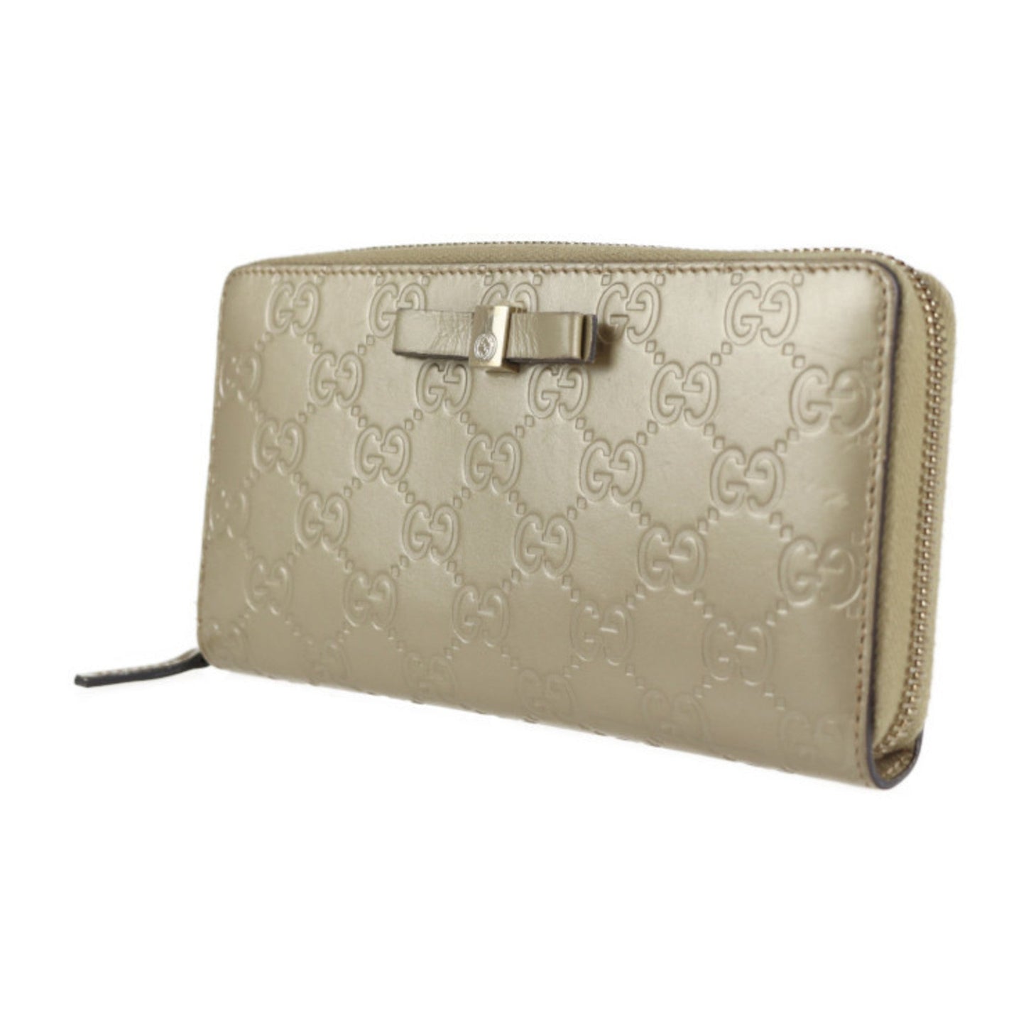 Gucci Champagne Gold Leather Coin Purse/Coin Case ( )