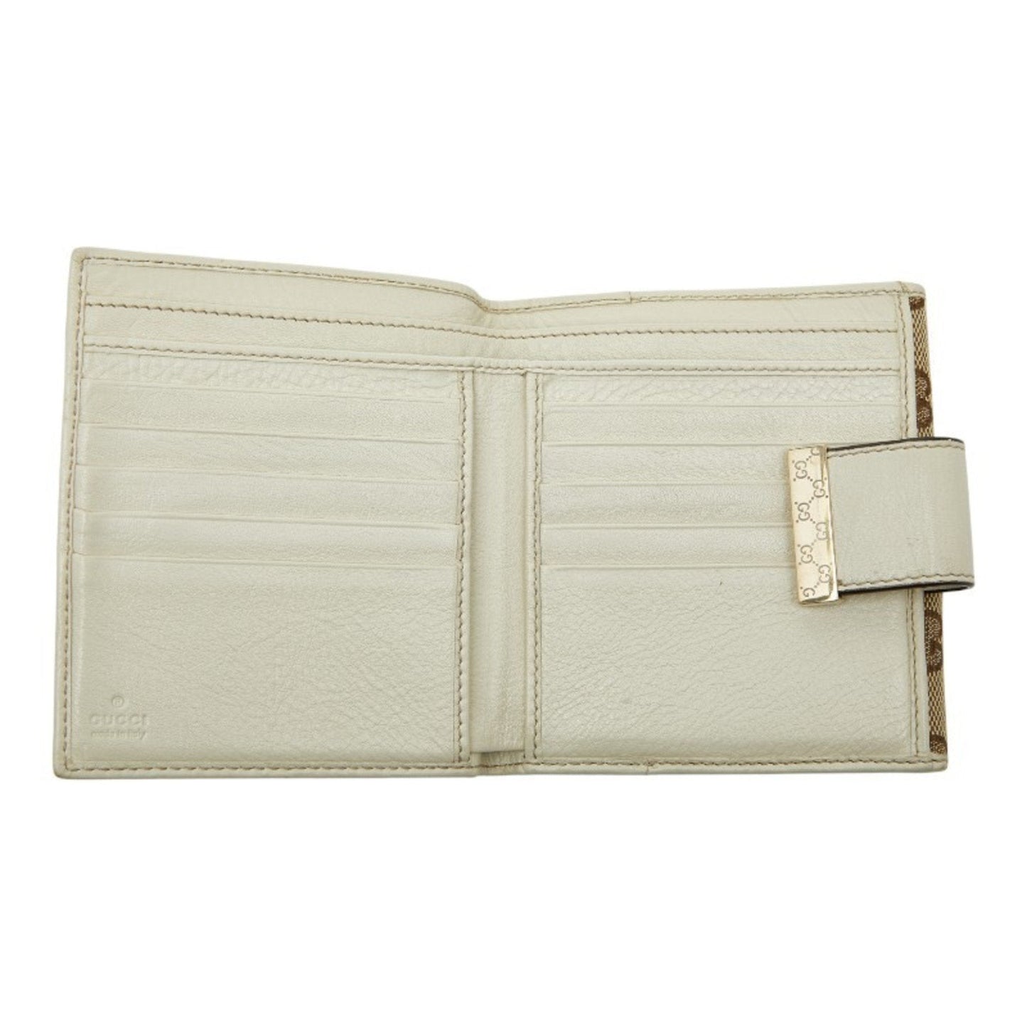 Gucci Beige Ivory Canvas Leather Wallet (Bi-Fold) ( )