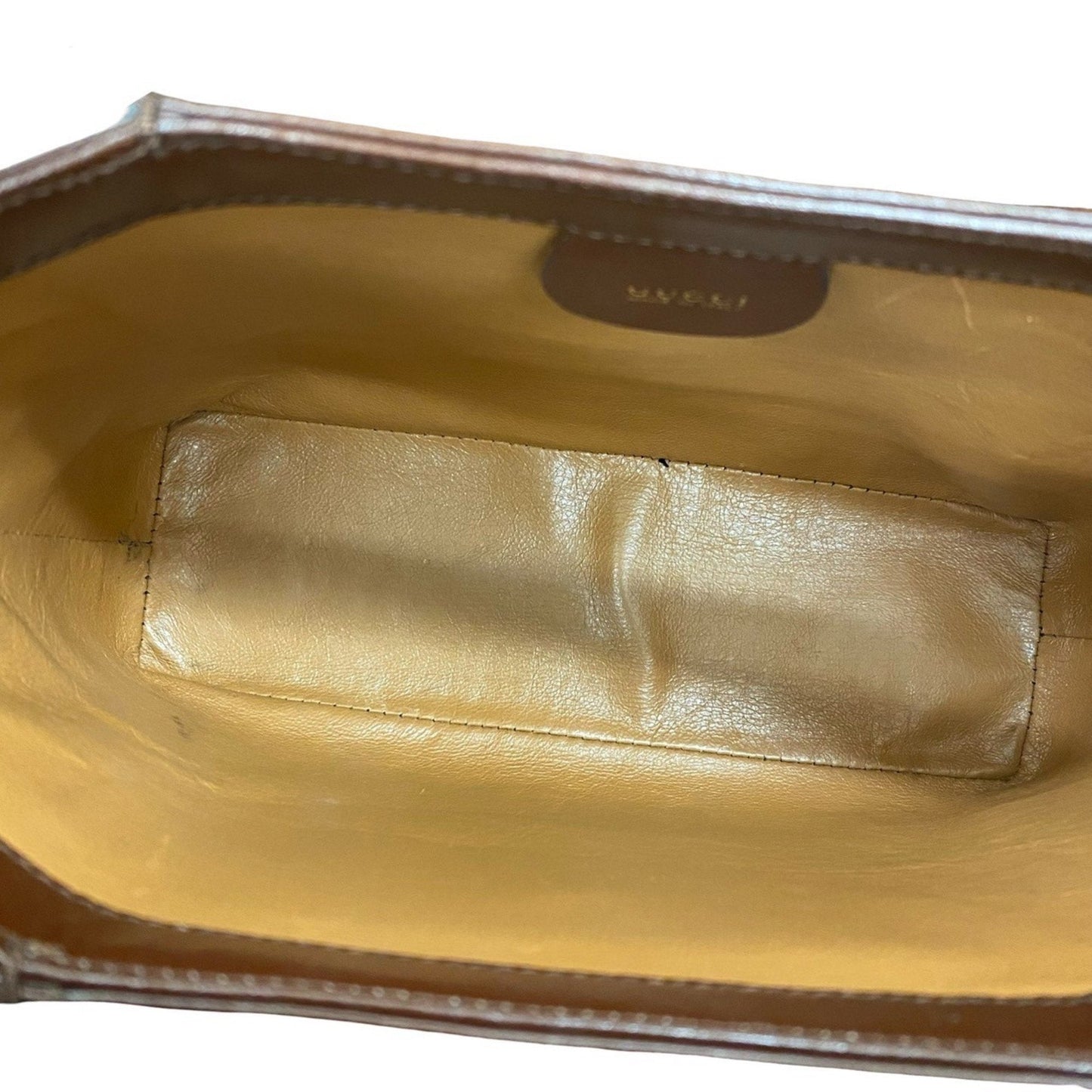 Gucci Brown Bamboo Leather Handbag Shoulder Bag ( )