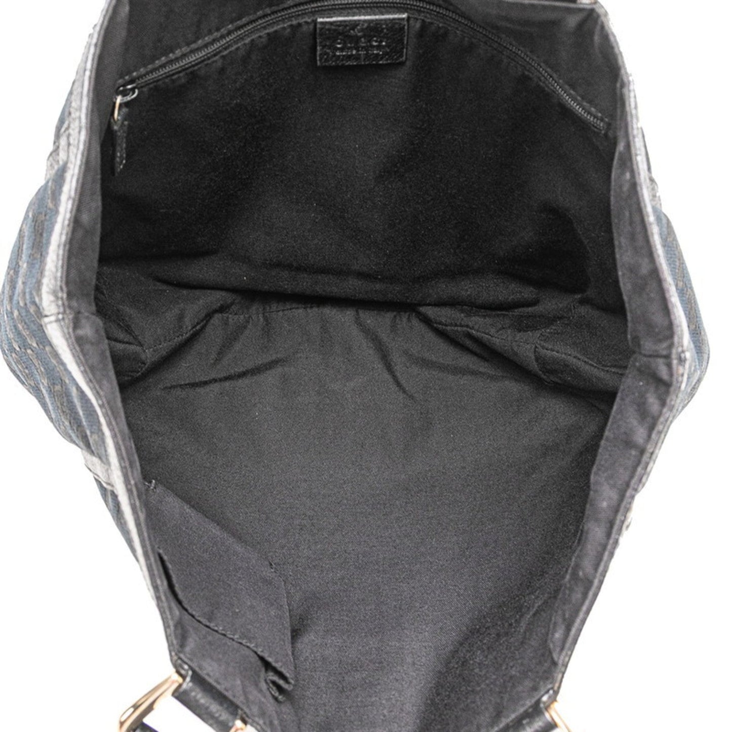 Gucci Gg Canvas Black Canvas Leather Handbag Tote Bag ( )