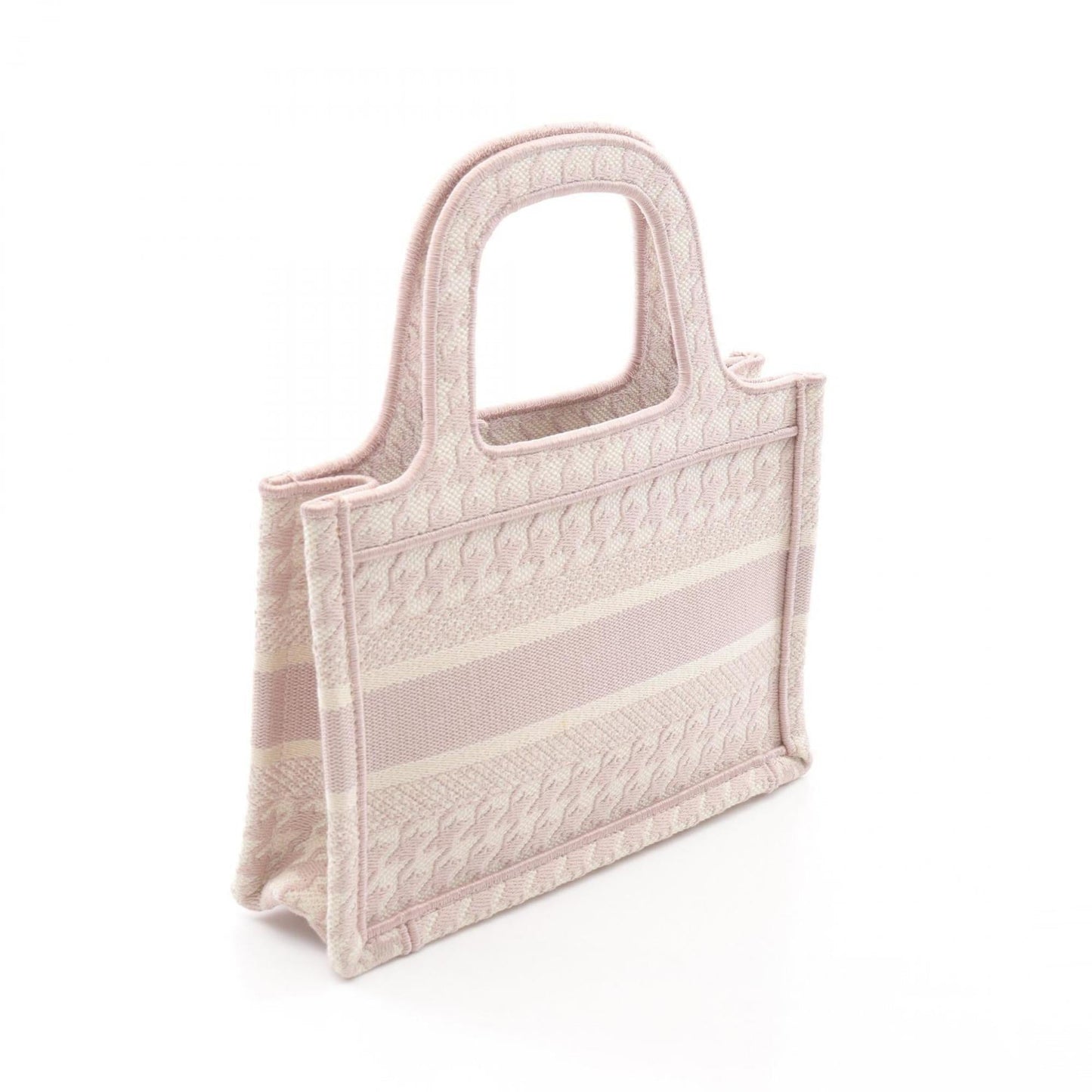 Christian Dior Pink White Canvas Handbag Tote Bag ()