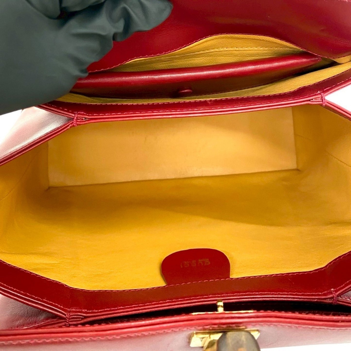 Gucci Red Color Leather Handbag Shoulder Bag ( )