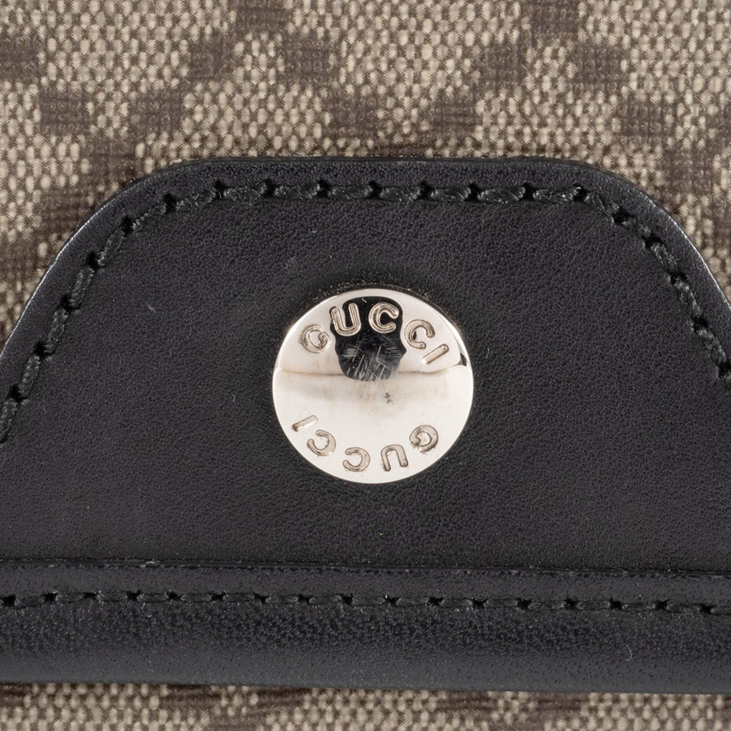 Gucci Beige Black Pvc Leather Shoulder Bag ( )