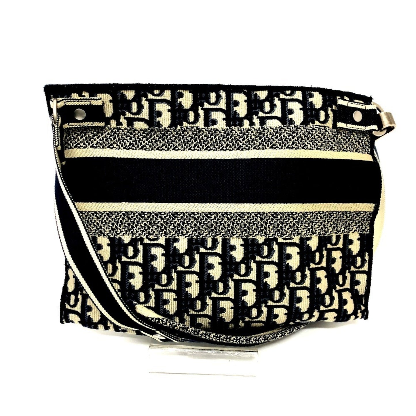 Christian Dior Navy Jacquard Shoulder Bag ()