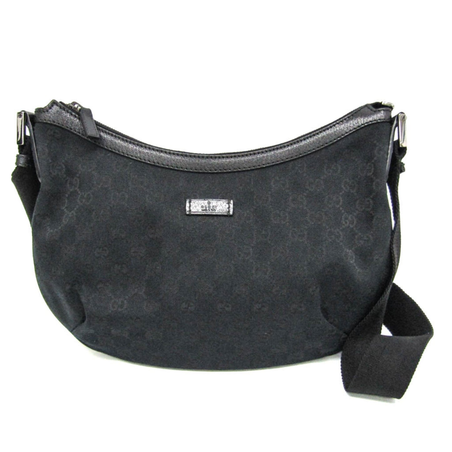 Gucci Gg Canvas Black Gg Canvas Leather Shoulder Bag ( )