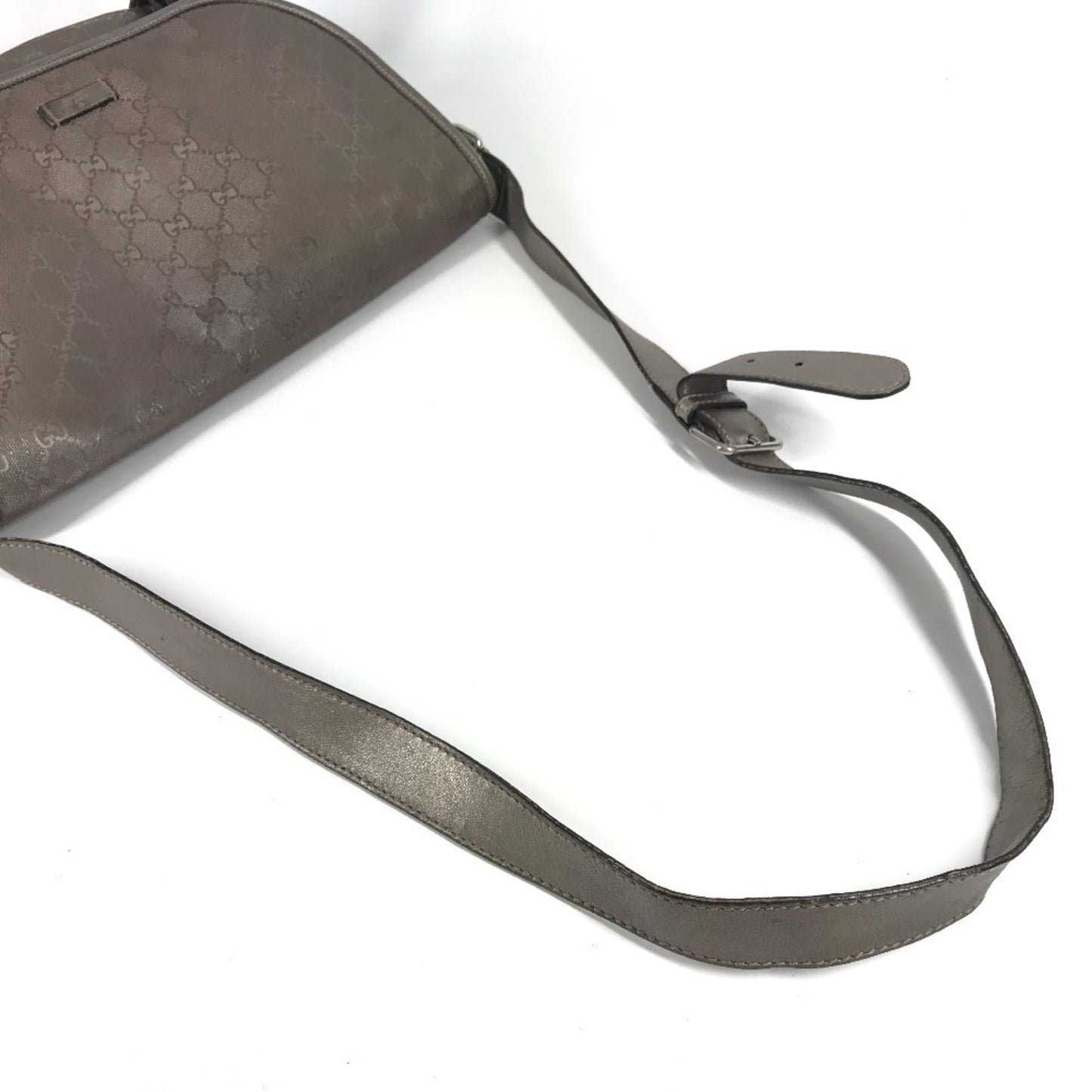 Gucci Metallic Gg ImprimÃ© Leather Messenger Bag Shoulder Bag ( )