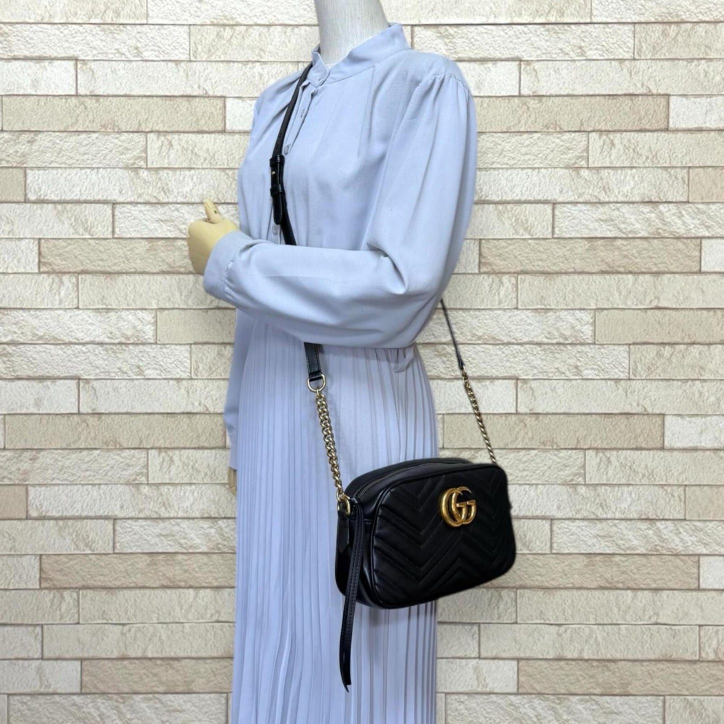 Gucci Gg Marmont Black Leather Shoulder Bag ( )