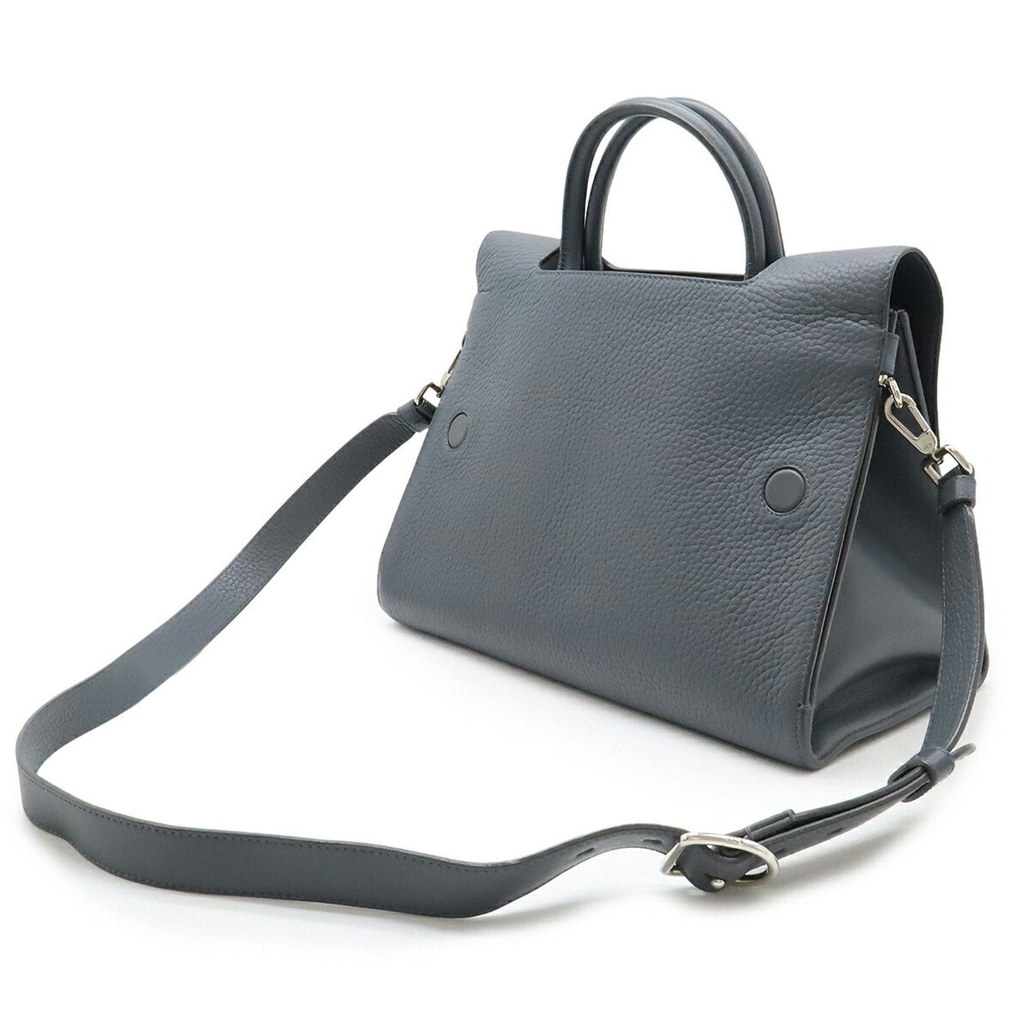 Christian Dior Gray Leather Handbag Shoulder Bag Tote Bag ()
