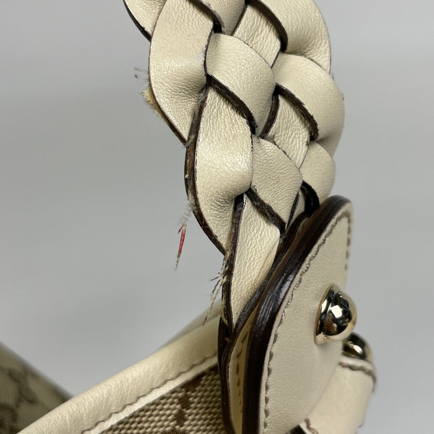 Gucci Horsebit Beige Gg Canvas Leather Handbag Shoulder Bag ( )