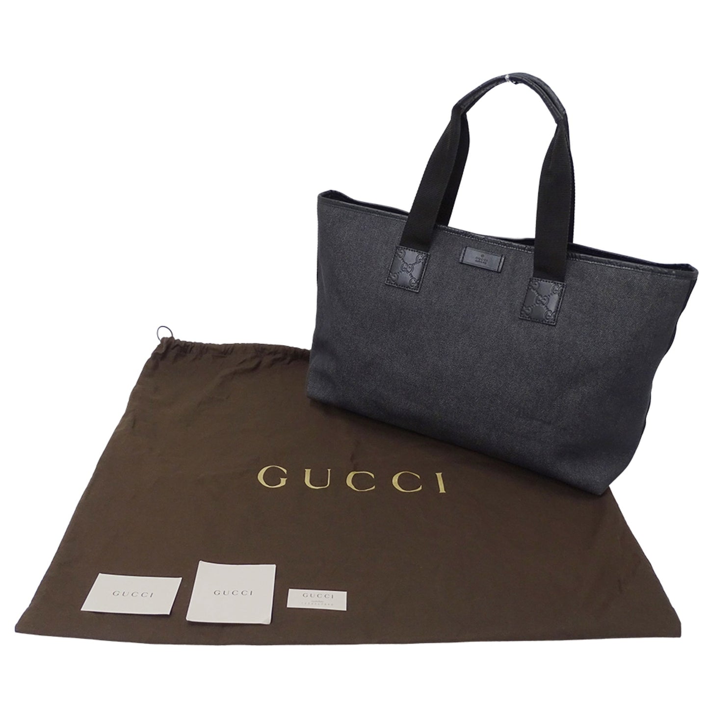 Gucci Black Denim Tote Bag ( )