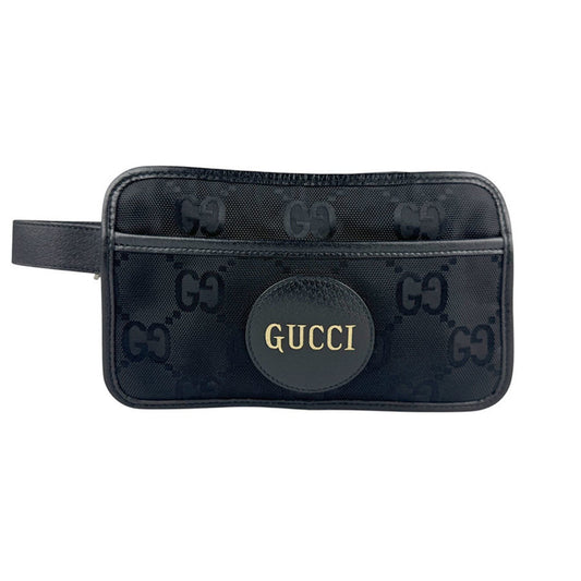 Gucci Black Nylon Canvas Leather Clutch Bag ( )