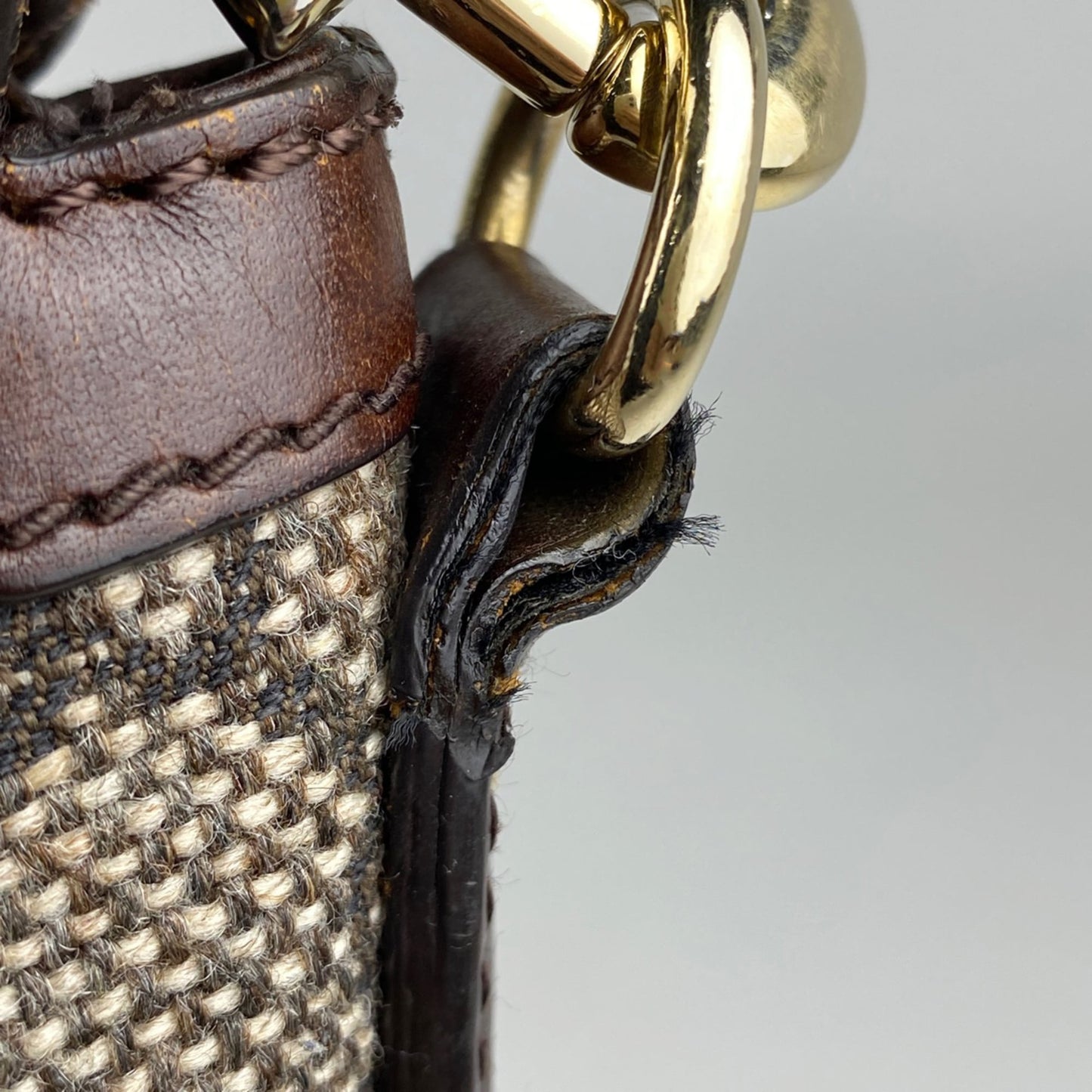 Gucci Brown Fabric Leather Shoulder Bag ( )