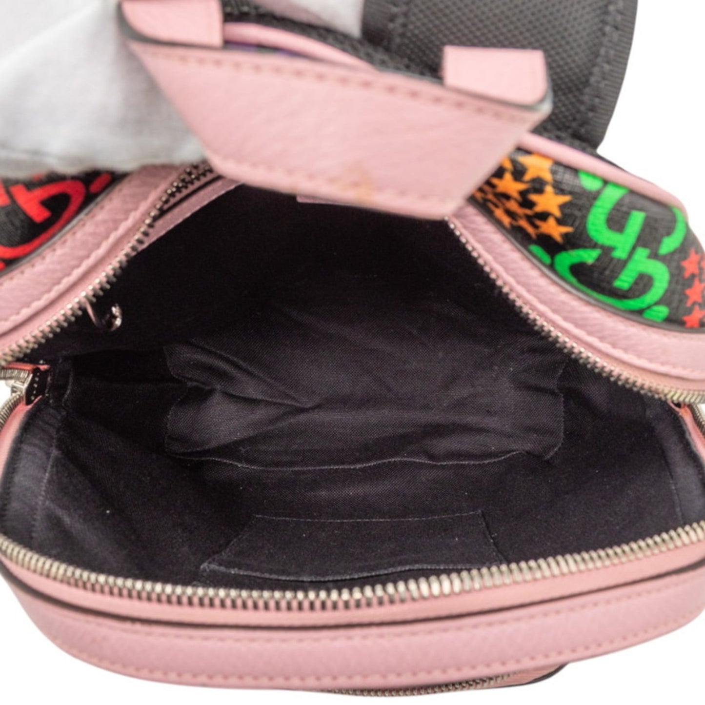 Gucci Black Multi-Color Pink Pvc Leather Backpack ( )